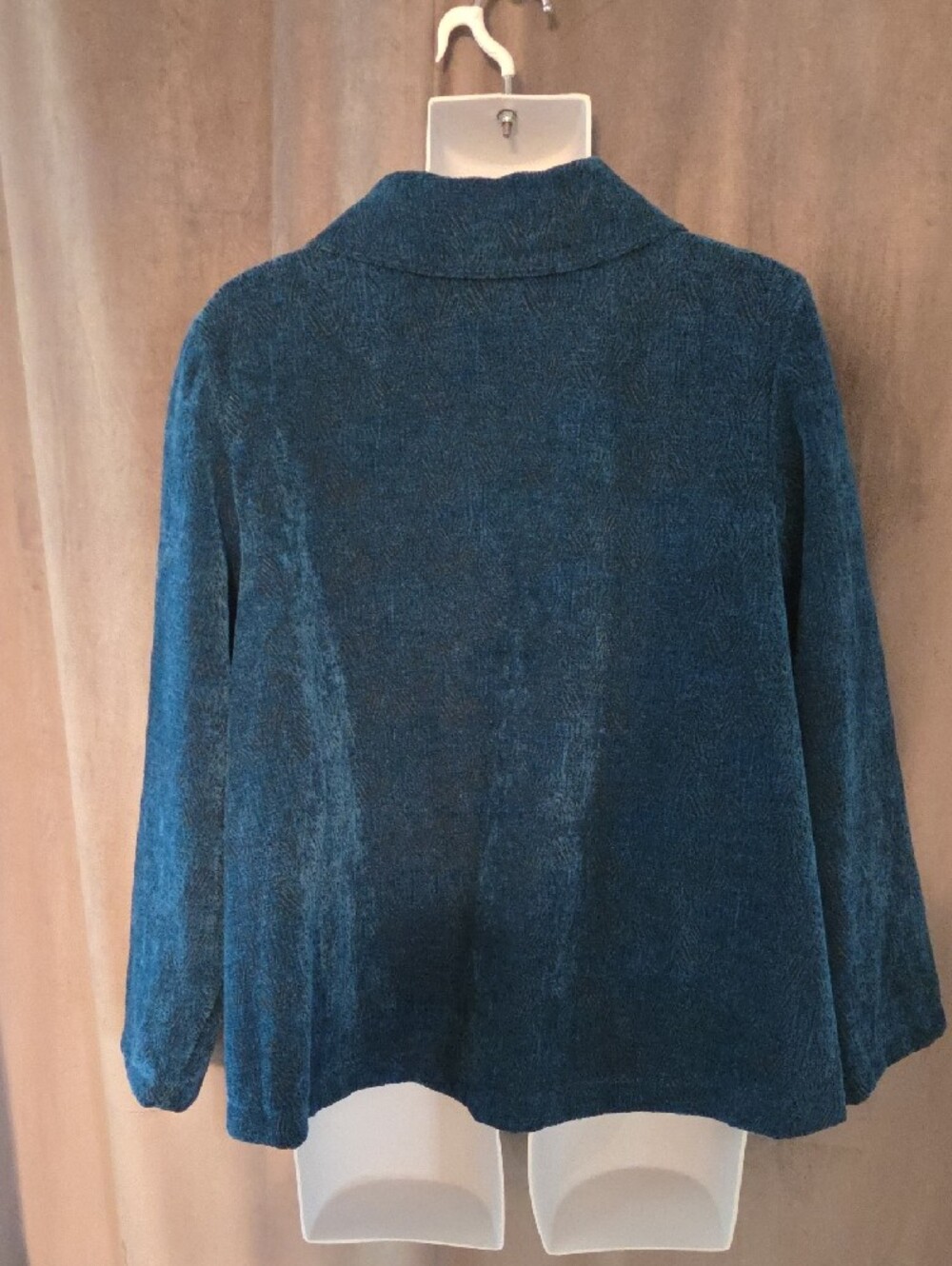 Habitat Size Large Teal Plush Button-Front Blazer Jacket - Picture 2 of 5
